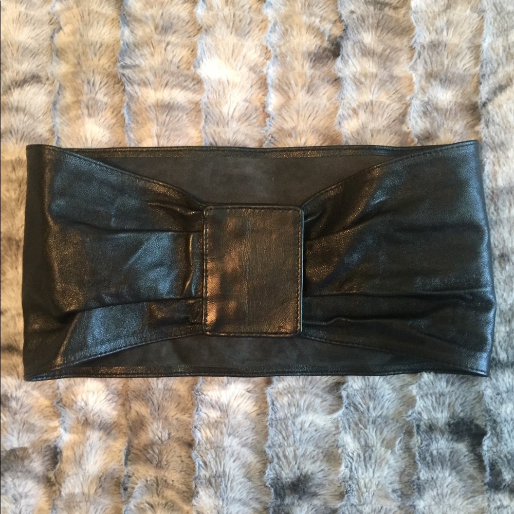 Black Leather Waist Belt